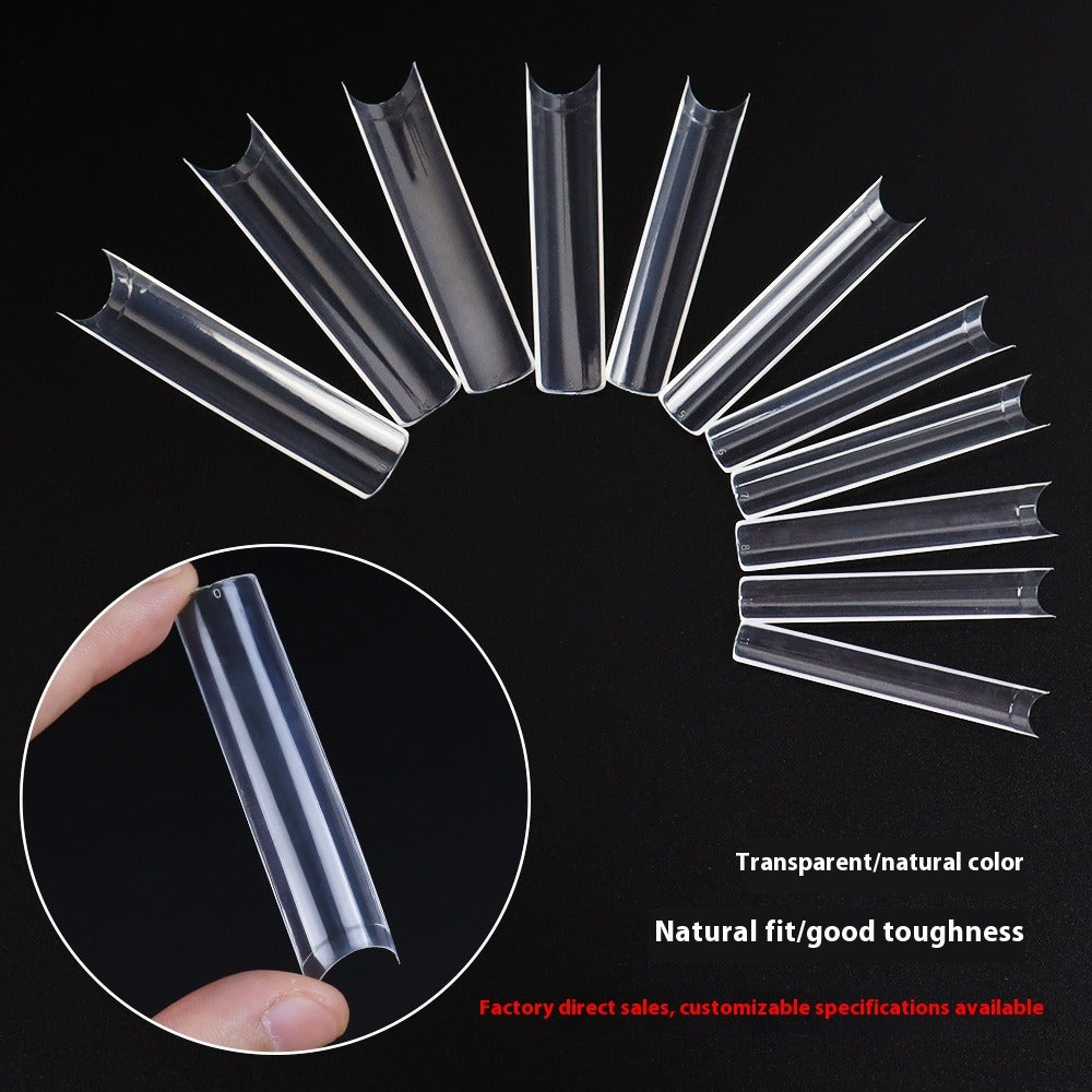 Nail Tips Amazon popular nail piece NO C extended water pipe nail patch 504 pieces boxed transparent semi-sticker XXXL fake nails