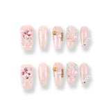 365Nails Nude Snowflake Pearl Embellished Set