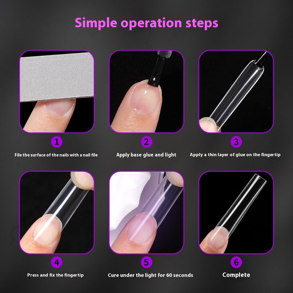 Nail Tips XXXL plus rectangular nail, fake nails, full stickers, square nail pads, trapezoidal nail art, square head transparent nail pads