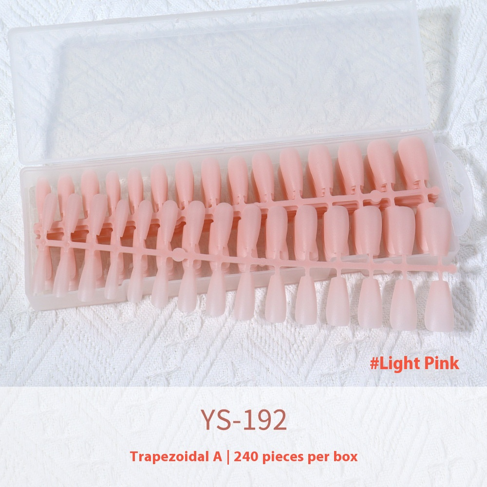 Nail Tips New nude matte, no-carving press on nails pads 240 pieces, boxed solid color seamless fake nail press on nails pads
