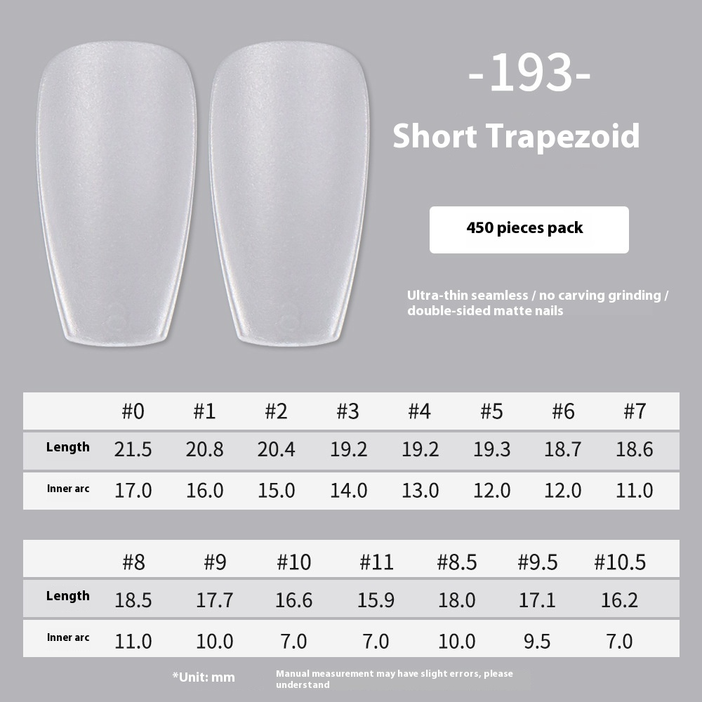 Nail Tips Amazon popular press on nails matte 450 almonds free of engraving ultra-thin and seamless patch manicure fake nails