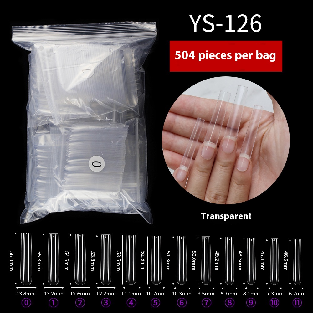 Nail Tips XXXL plus rectangular nail, fake nails, full stickers, square nail pads, trapezoidal nail art, square head transparent nail pads