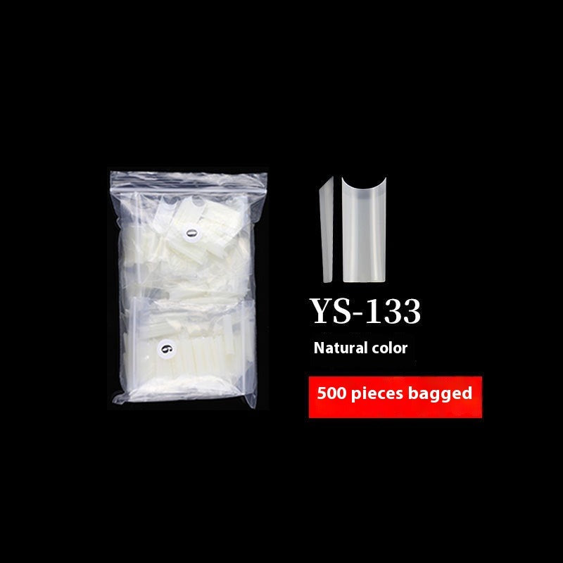 Nail Tips Nail plate semi-sticker, light sticker, lengthened XXXL water pipe nail NO C arc, light French manicure, transparent fake nail