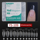 Nail Tips nail piece semi-matte 504 pieces boxed trapezoidal almond fake nail patch transparent and seamless nail art