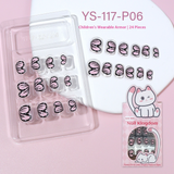 Children press on nails, cartoon 24-piece boxed finished product, sweet and cute children's removable fake nail patch manicure