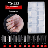 Nail Tips nail plate  water pipe nail natural white 500 pieces French half sticker extended patch NOC high arc fake nail