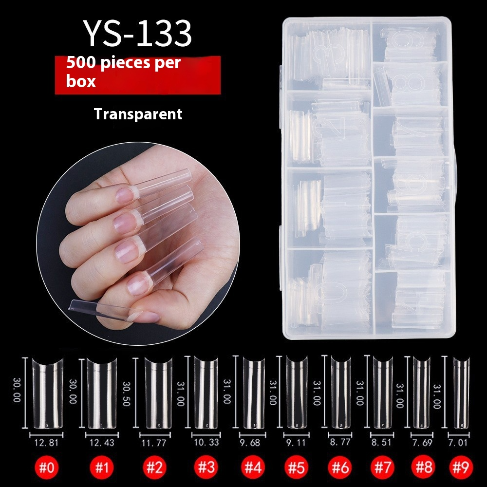 Nail Tips nail plate  water pipe nail natural white 500 pieces French half sticker extended patch NOC high arc fake nail