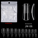 Nail Tips nail mold crystal without paper holder, rapid phototherapy, 60 nail extension tablets, bagged with graduated nail film, wholesale
