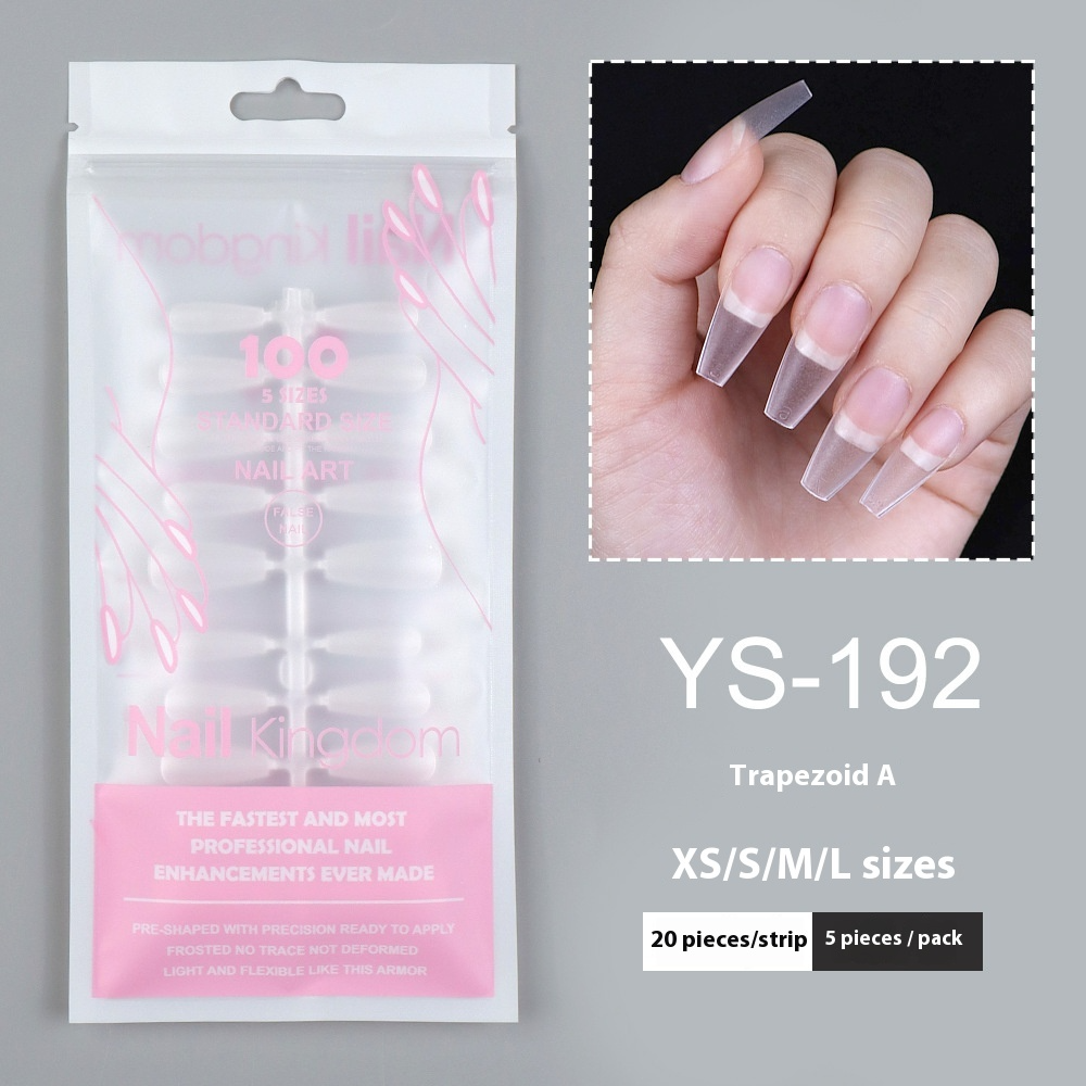 Nail Tips Sub-code nail pads, 100 pcs for press on nails pads, standard size wear-free full half stickers, matte trapezoidal square false nail pads