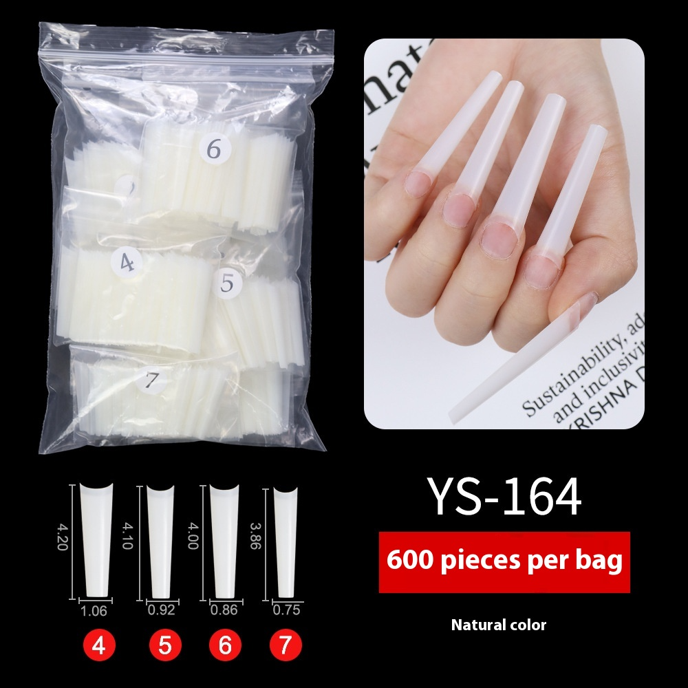 Nail Tips extended denim nail piece 500 pieces Boxed XXL French fake nail patch Transparent flat head non-marking nail piece