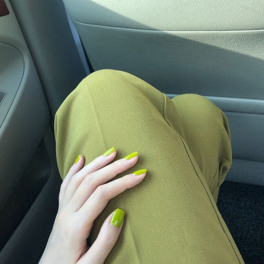 Solid color short avocado green grass green white press on nails finished fake nail manicure patch nail patch waterproof|365nails