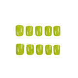 Solid color short avocado green grass green white press on nails finished fake nail manicure patch nail patch waterproof|365nails