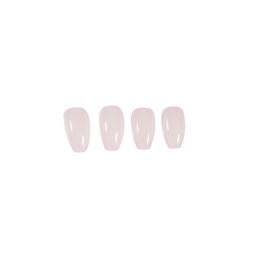 Naked pink short ballet press on nails finished fake nail manicure patch nail piece nail polish glue seal live stream supply|365nails