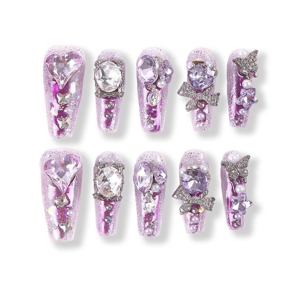 365Nails Amethyst Princess Luxury Short Tips