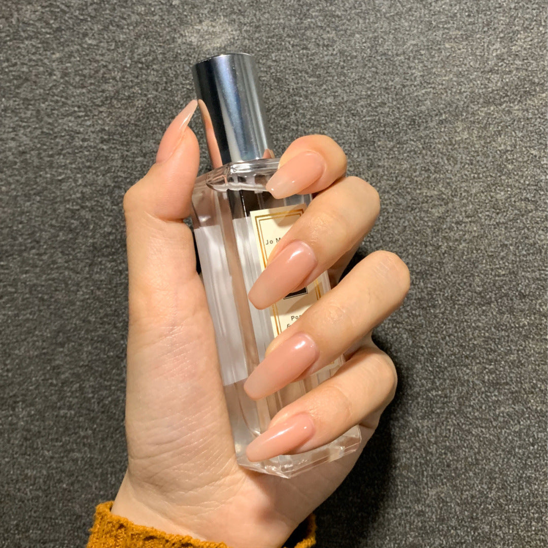 Uñas postizas cortas de ballet en color rosa desnudo, manicura con parche, pieza de uña, esmalte de uñas, pegamento, sellado, transmisión en vivo | 365nails