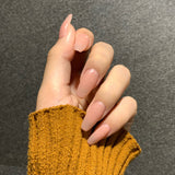 Uñas postizas cortas de ballet en color rosa desnudo, manicura con parche, pieza de uña, esmalte de uñas, pegamento, sellado, transmisión en vivo | 365nails