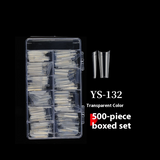 Nail Tips nail lengthening,  super long flat head fake nails half sticker denim nail trapezoidal press on nails wholesale