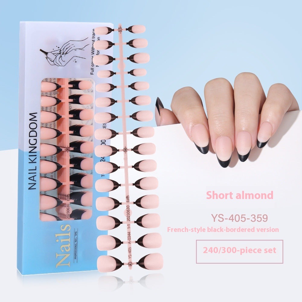Nail Tips New French press on nails 240 pieces boxed fake nail manicure work in progress matte full sticker French nail piece