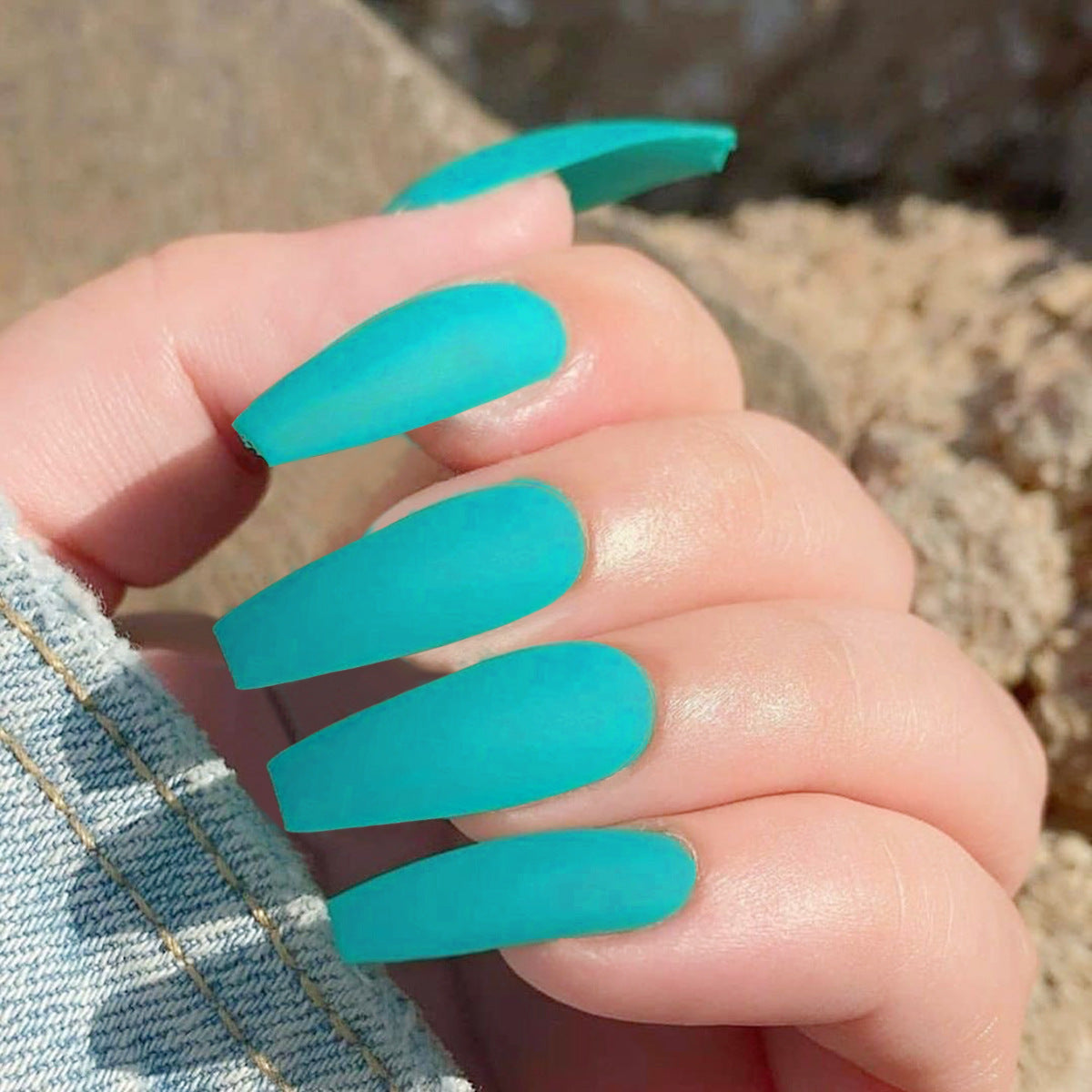 extra long Ballet Solid Color Frosted Glossy False Nail Removable |365nails