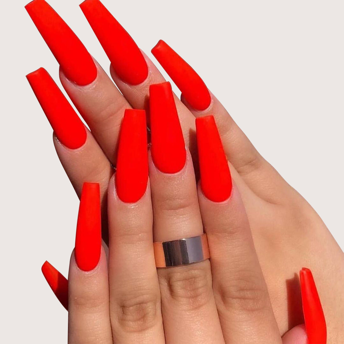 extra long Ballet Solid Color Frosted Glossy False Nail Removable |365nails