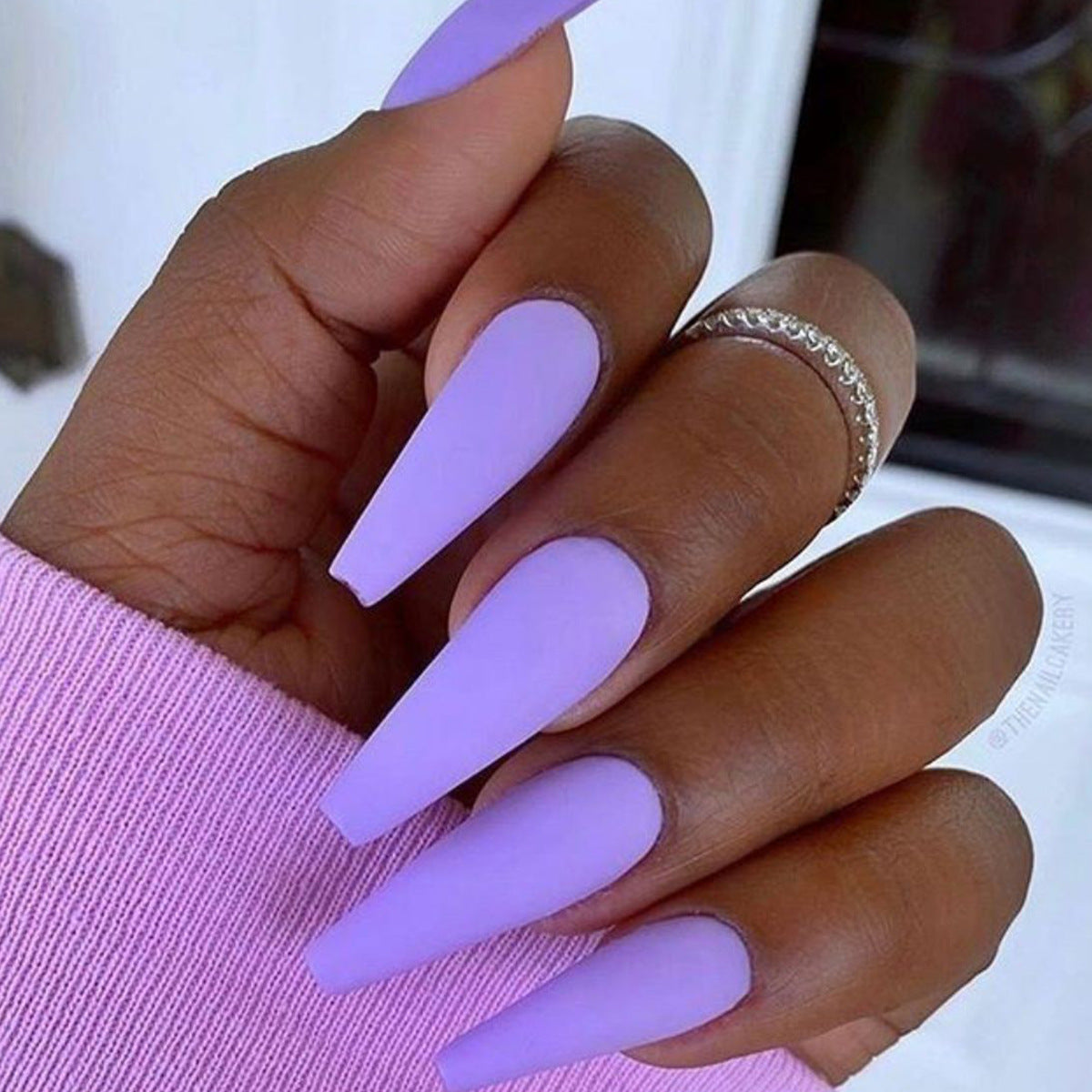 extra long Ballet Solid Color Frosted Glossy False Nail Removable |365nails
