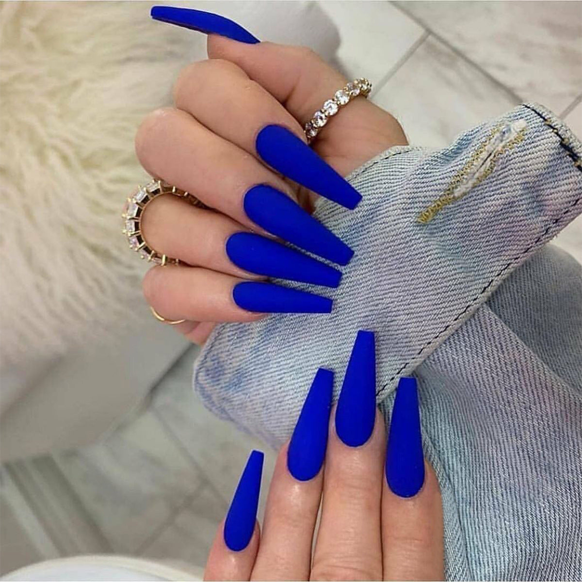extra long Ballet Solid Color Frosted Glossy False Nail Removable |365nails