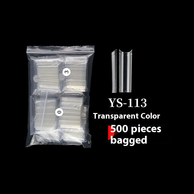 Nail Tips Nail plate semi-sticker, light sticker, lengthened XXXL water pipe nail NO C arc, light French manicure, transparent fake nail