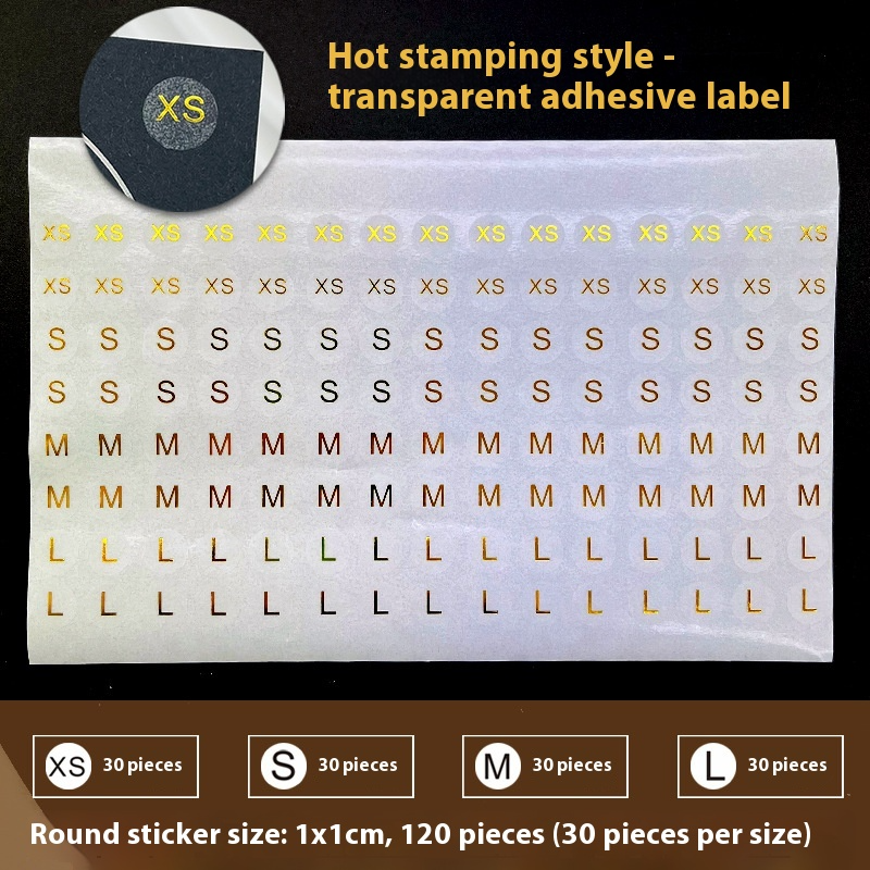 Press-On Nails Instruction Card  transparent pvc self-adhesive waterproof clothing size sticker round label