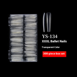 Nail Tips long ballet nail piece, French full sticker ballet fake nail piece, new extended transparent folded seamless ballet nail