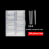 Nail Tips nail pads lengthened XXL not C denim armor 200 pcs boxed seamless transparent French semi-sticker fake nails wholesale