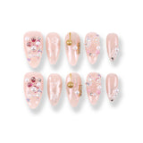 365Nails Christmas Nude Snowflake Pearl Stiletto Set