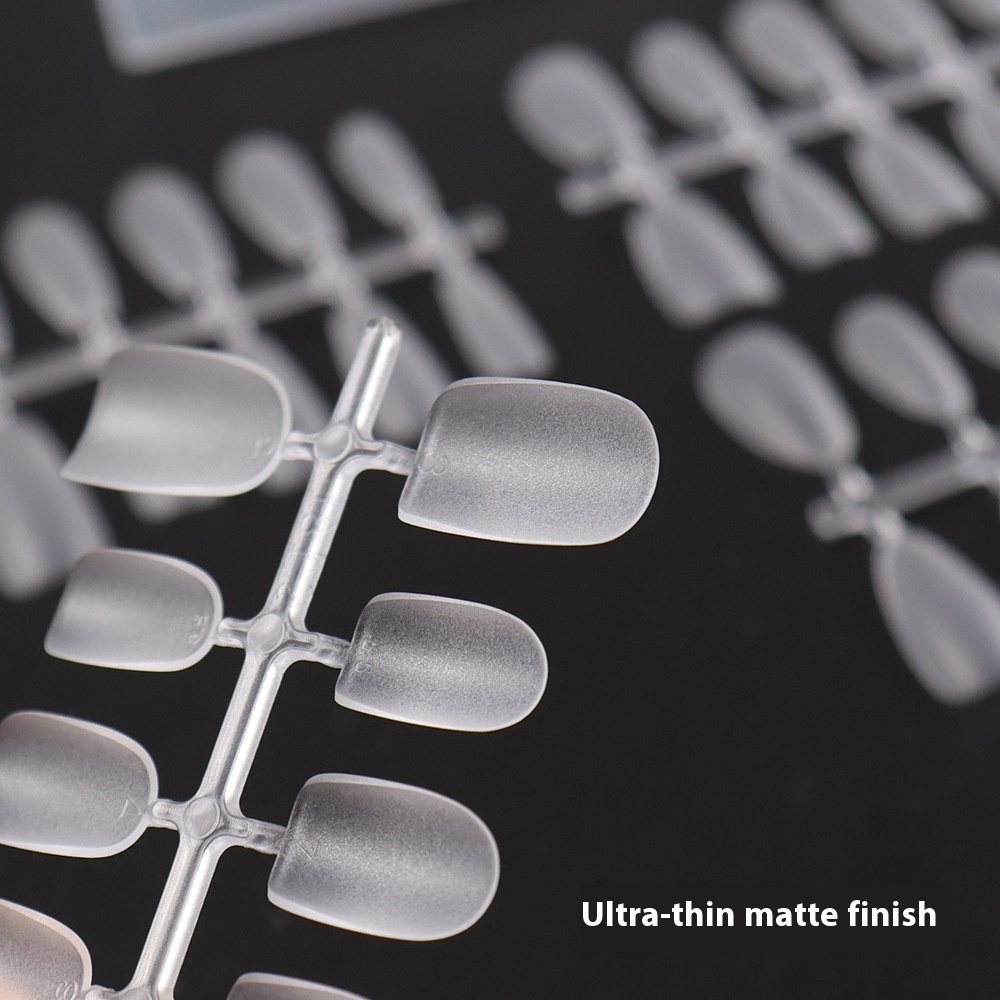 Nail Tips Sub-code nail pads, 100 pcs for press on nails pads, standard size wear-free full half stickers, matte trapezoidal square false nail pads