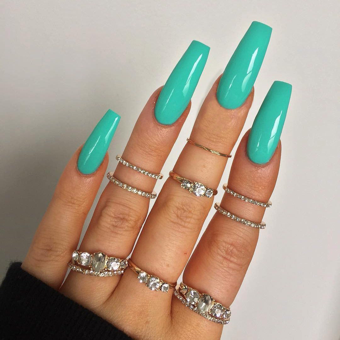 extra long Ballet Solid Color Frosted Glossy False Nail Removable |365nails