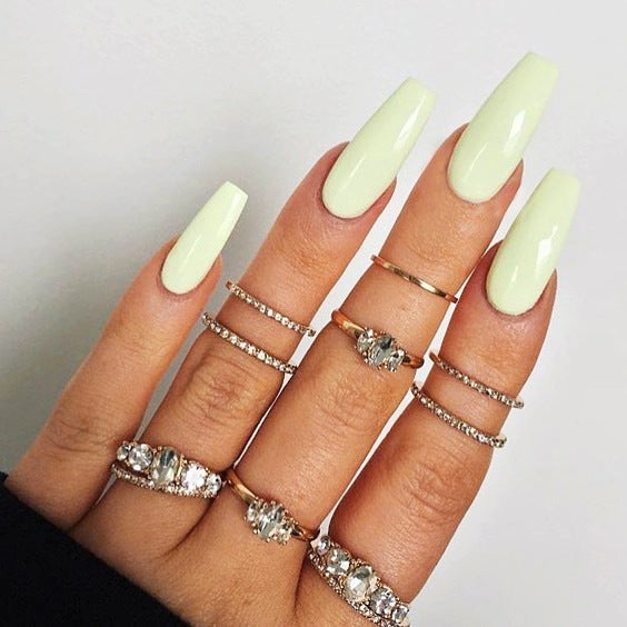 extra long Ballet Solid Color Frosted Glossy False Nail Removable |365nails