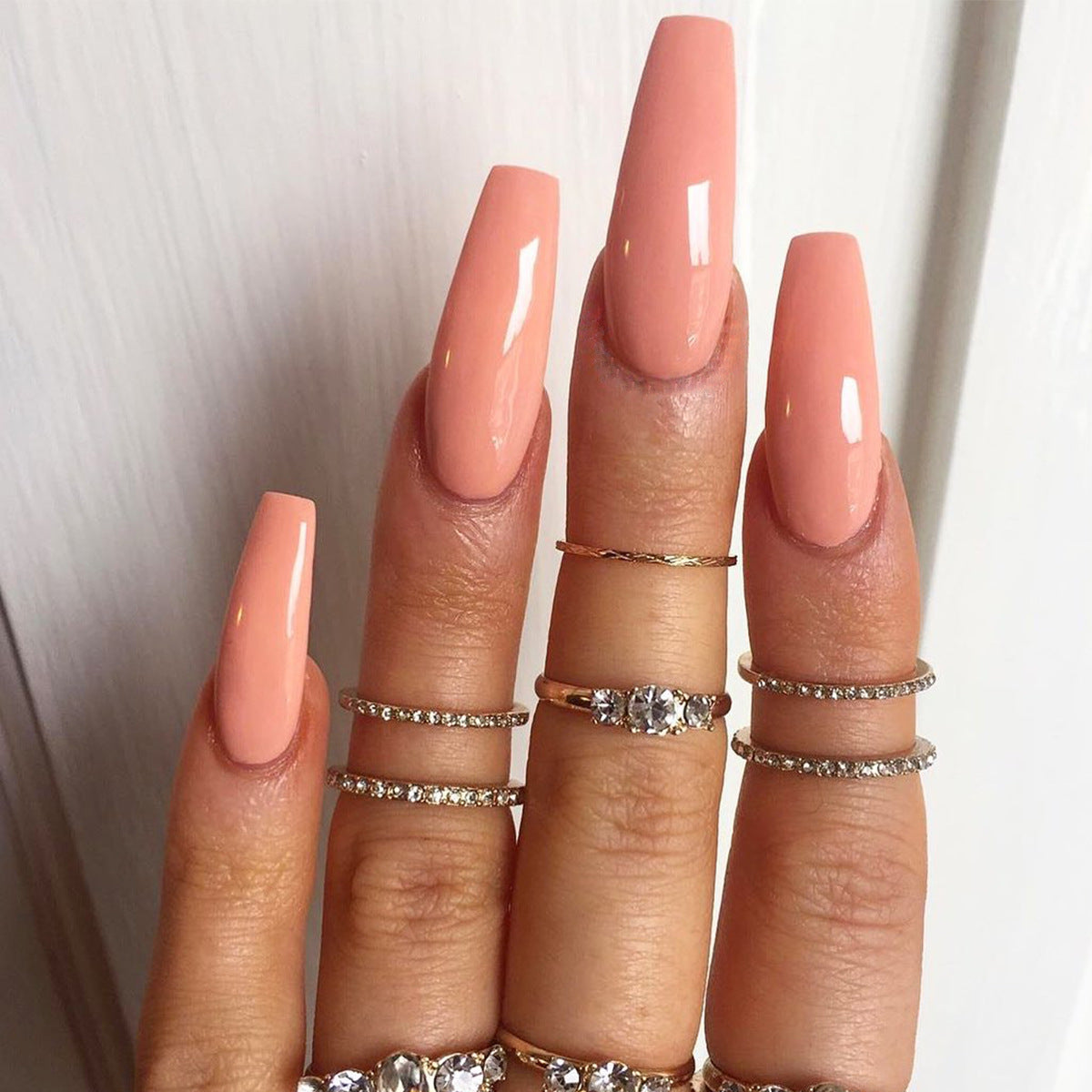 extra long Ballet Solid Color Frosted Glossy False Nail Removable |365nails