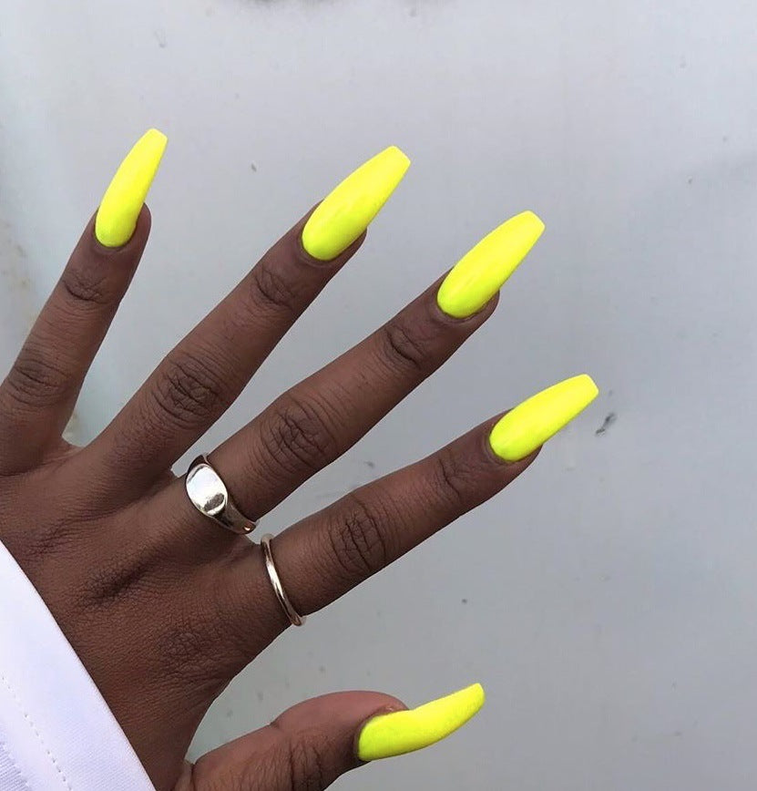 extra long Ballet Solid Color Frosted Glossy False Nail Removable |365nails