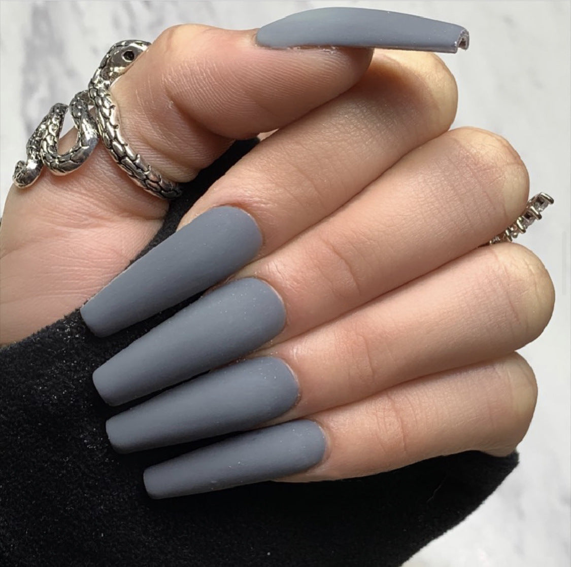 extra long Ballet Solid Color Frosted Glossy False Nail Removable |365nails