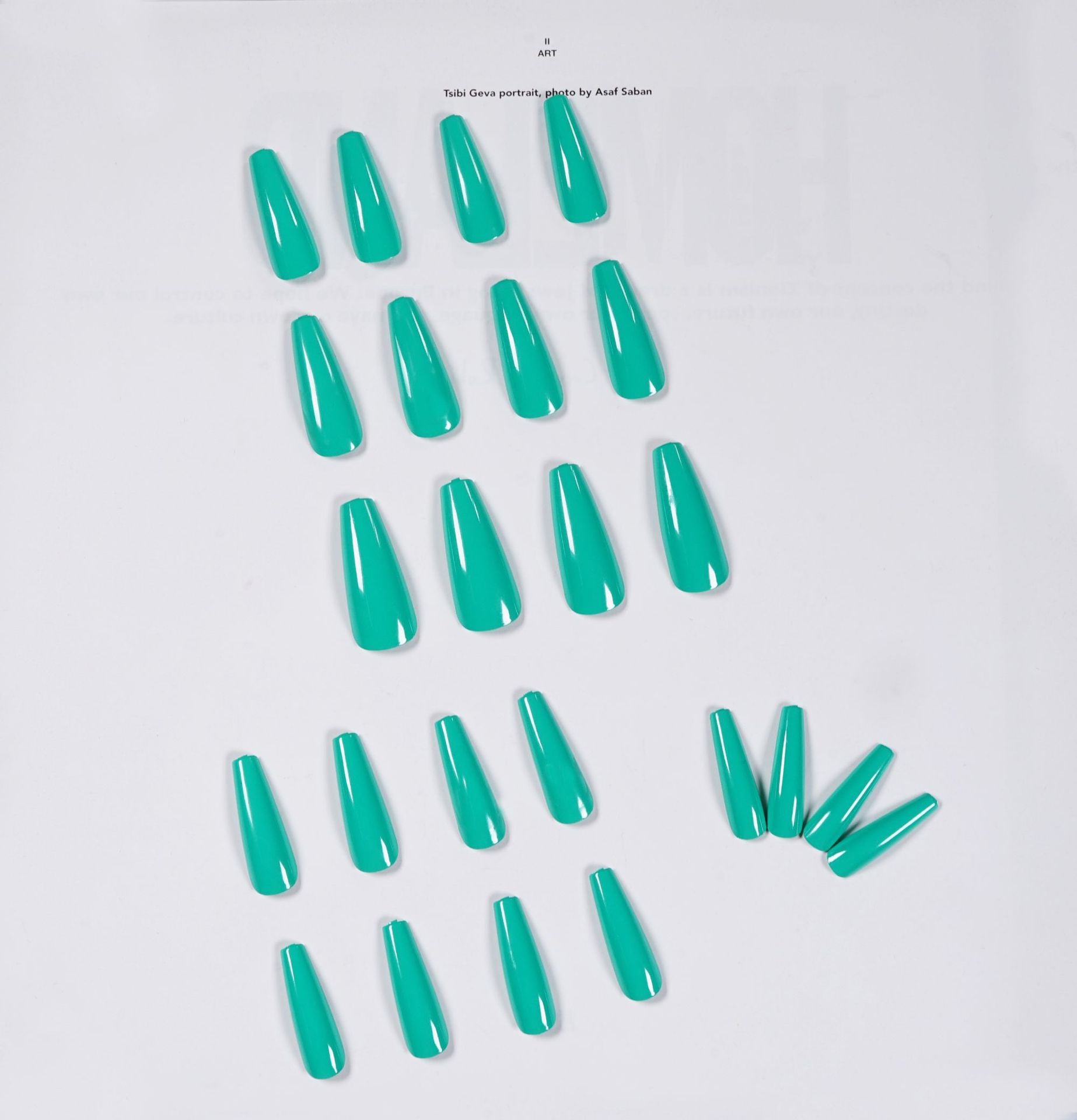 Parche de uñas con acabado azul lago de la serie Long Ballet, modelo impermeable | 365nails