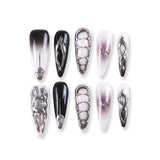 365nails cool grey ombré with metallic chain futuristic press-onsSold in packs of 5. Minimum order: 1 pack (5 pcs). Quantity = number of packs. Qty 1 = 5 pcs