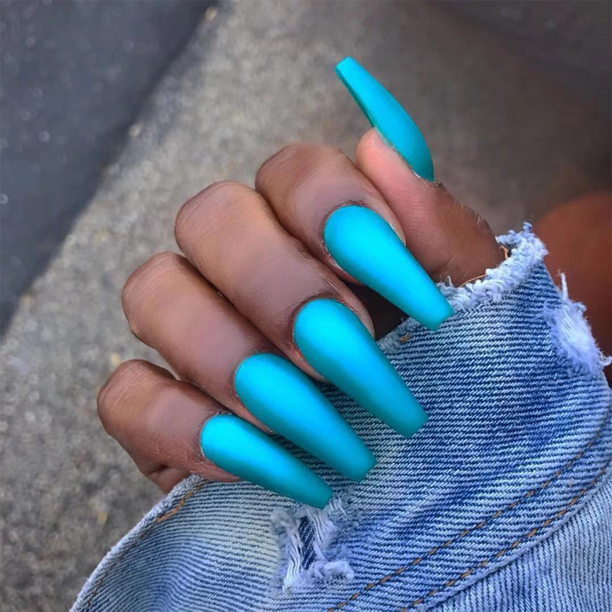 Solid color long ballet series finished manicure patch nail patch waterproof removable |365nails