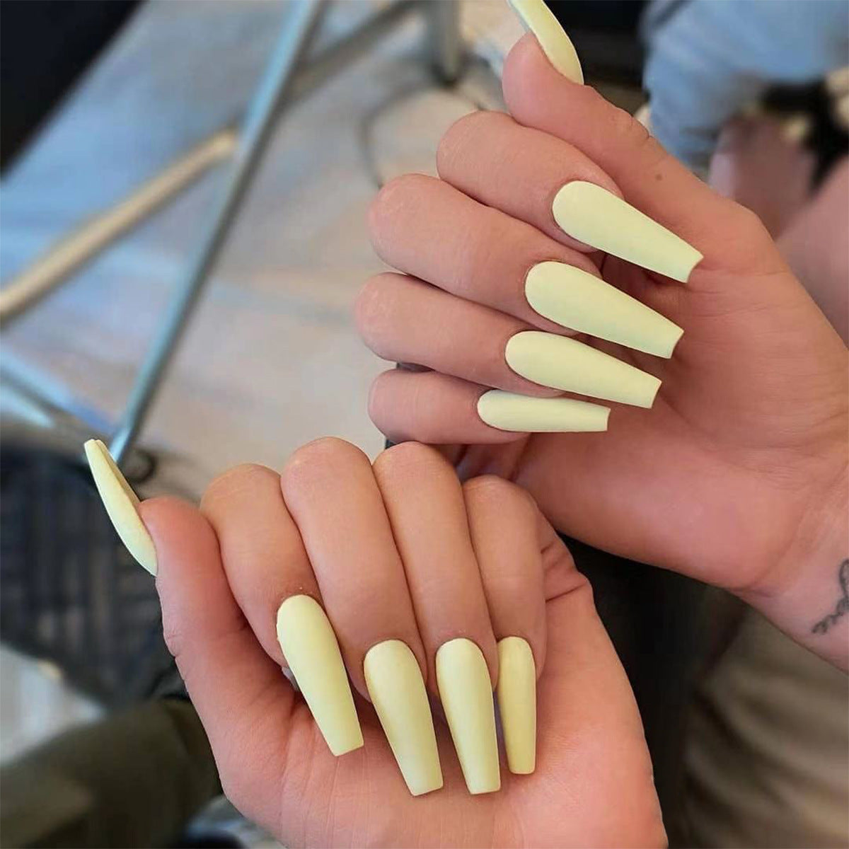 Solid color long ballet series finished manicure patch nail patch waterproof removable |365nails