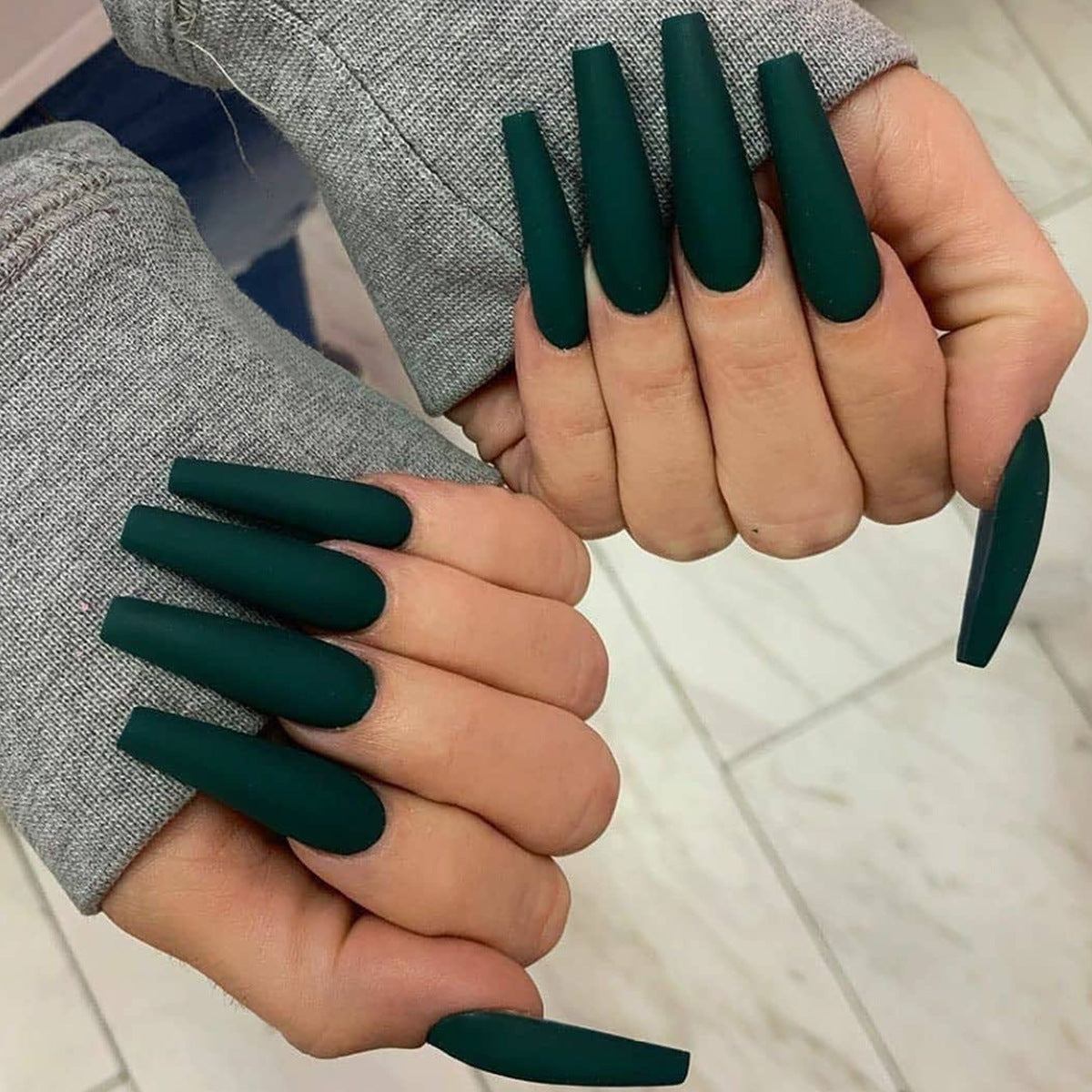 Solid color long ballet series finished manicure patch nail patch waterproof removable |365nails