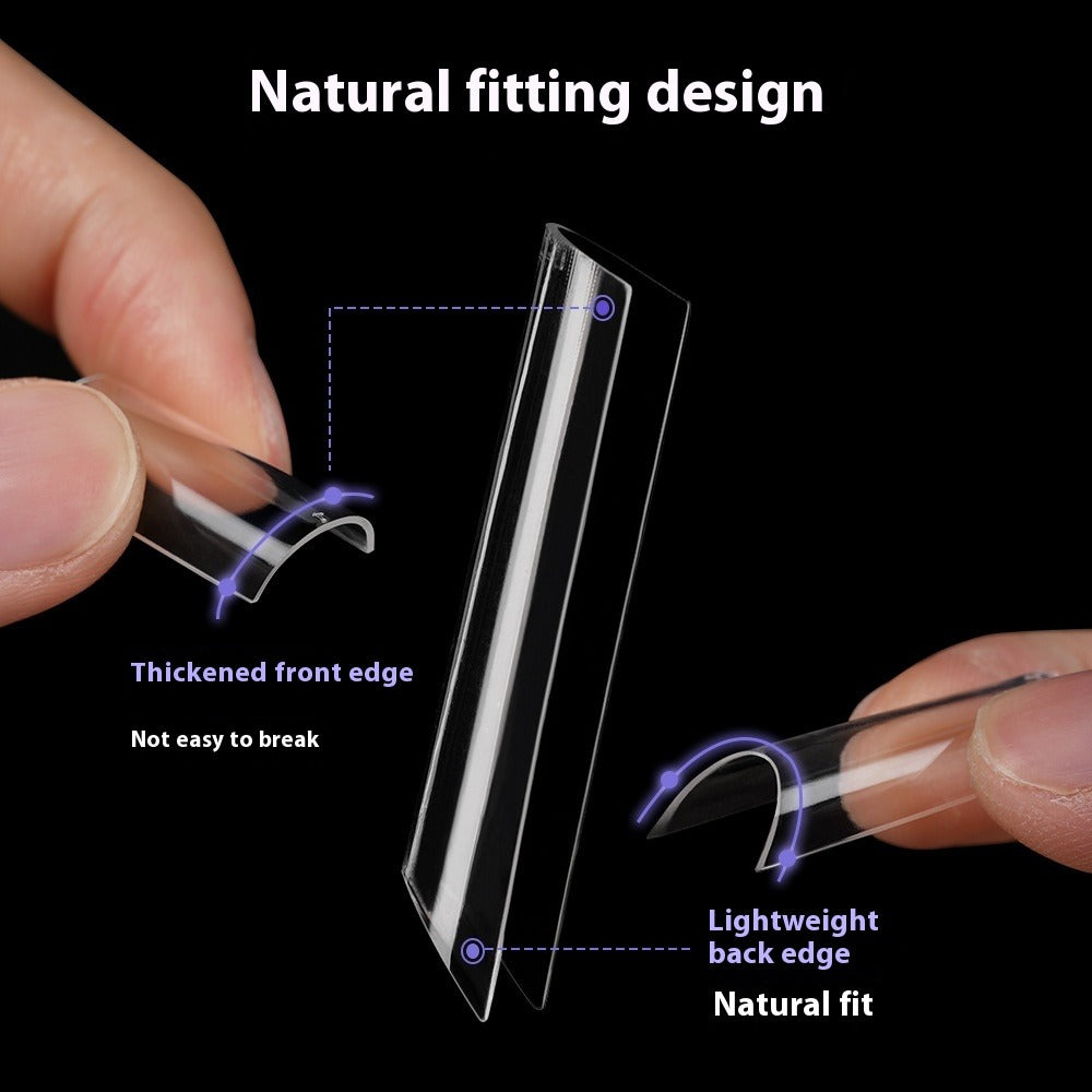 Nail Tips Nail pads, transparent 550 pieces, boxed semi-stickers, long non-marking removable extension water pipe nail fake nails