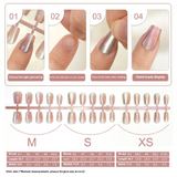 Nail Tips Cat's eye press on nails aurora electroplating, sub-code bar with short ladder mirror removable fake nail prefabricated patch manicure