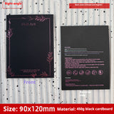 Press-On Nails Instruction Card Black cardboard light luxury y2k wind (MOQ:50 pieces)