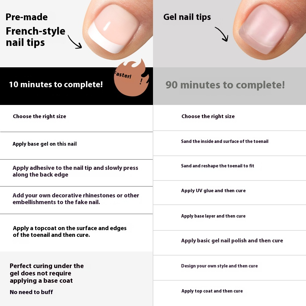 New manicure nude toenails square short removable 32-piece patch fake nails French foot armor