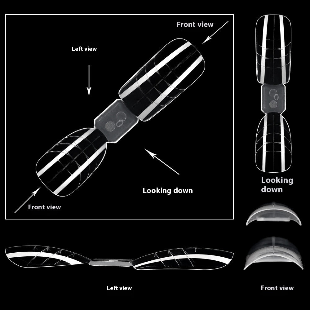 Nail Tips Nail art extension nail mold 120 pieces boxed, no paper holder, no trace oval with scale line, rapid phototherapy nail film wholesale