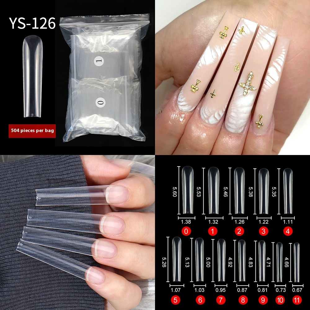 Nail Tips New French press on nails piece, half sticker full sticker fake nail nail patch extended press on nails piece