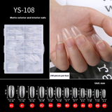 Nail Tips Transparent semi-matte nail art, special nail piece for press on nails piece, no trace 240 pieces, broken piece box, full sticker, matte fake nail.