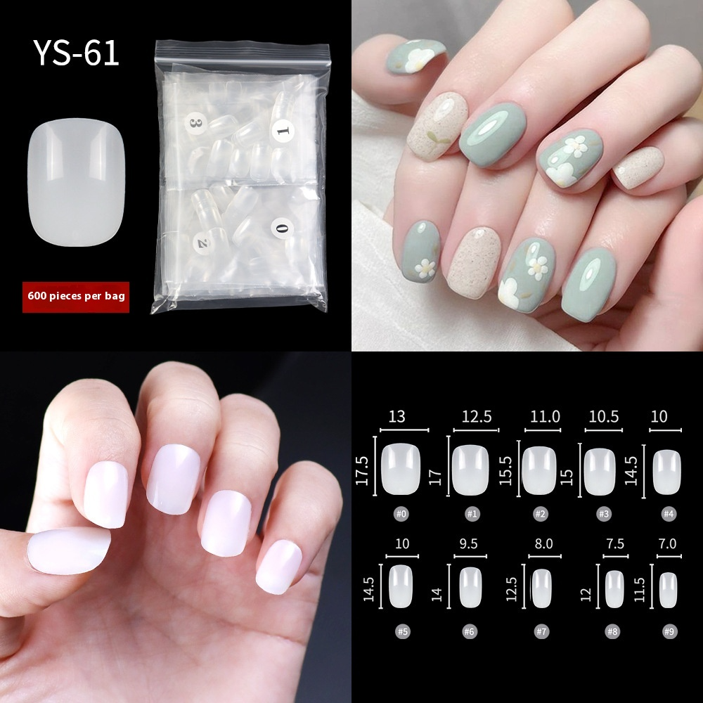 Nail Tips New French press on nails piece, half sticker full sticker fake nail nail patch extended press on nails piece